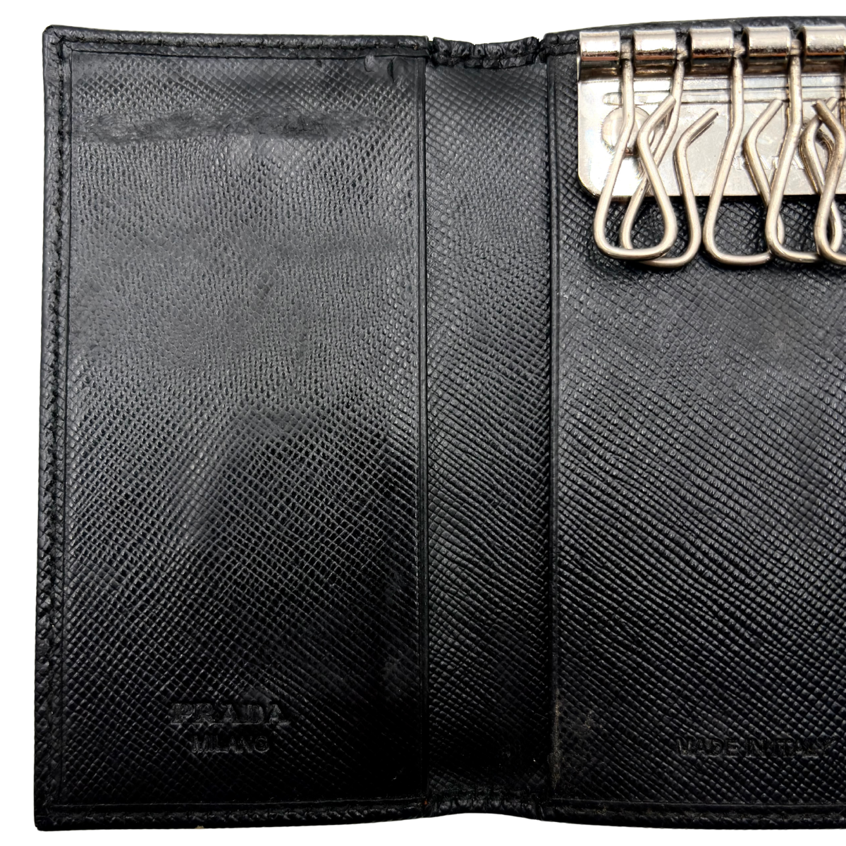 Tarjetero Prada Saffiano Negro Llavero