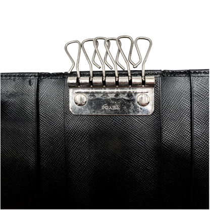 Tarjetero Prada Saffiano Negro Llavero