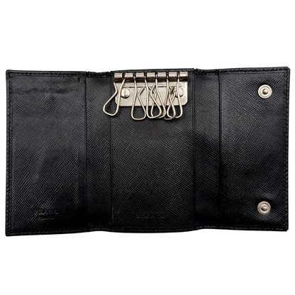 Tarjetero Prada Saffiano Negro Llavero