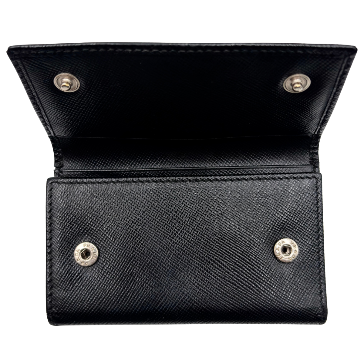 Tarjetero Prada Saffiano Negro Llavero