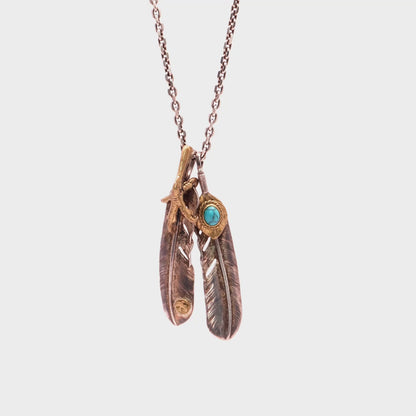 Collar Double Feahter Pendant Goro Takahashi .925