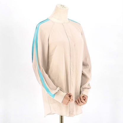 Blusa Chloé Silk Blue Stripe