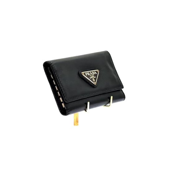 Tarjetero Prada Saffiano Negro Llavero
