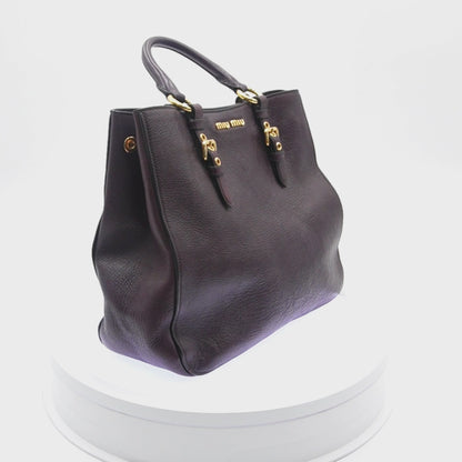 Bolsa Miu Miu Leather Tote Purple