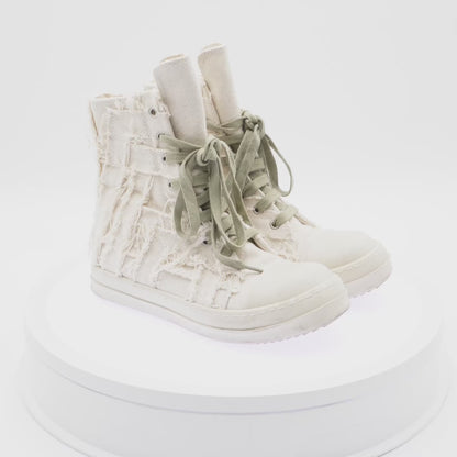 Tenis Rick Owens Calzado Canvas Distressed High-Top