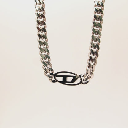 Collar Diesel Curb Chain Logo Plate
