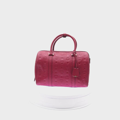 Bolsa MCM Boston Bag Visetos Embossed Leather