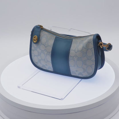 Bolsa Coach Swinger Bag in Signature Jacquard Azul