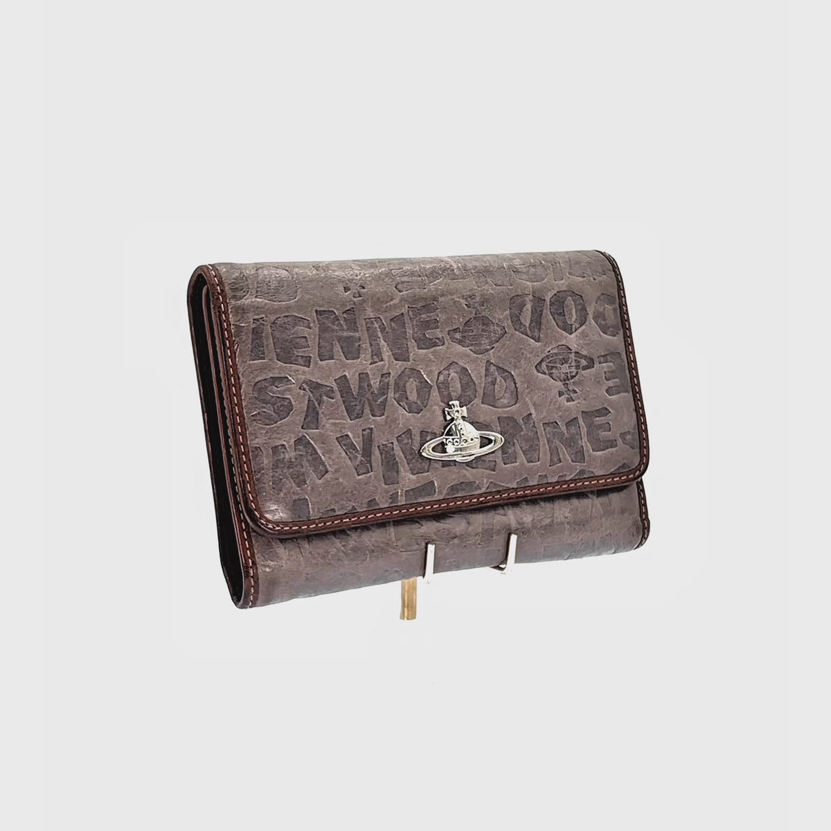 Cartera Vivienne Westwood Embossed Logo Gris