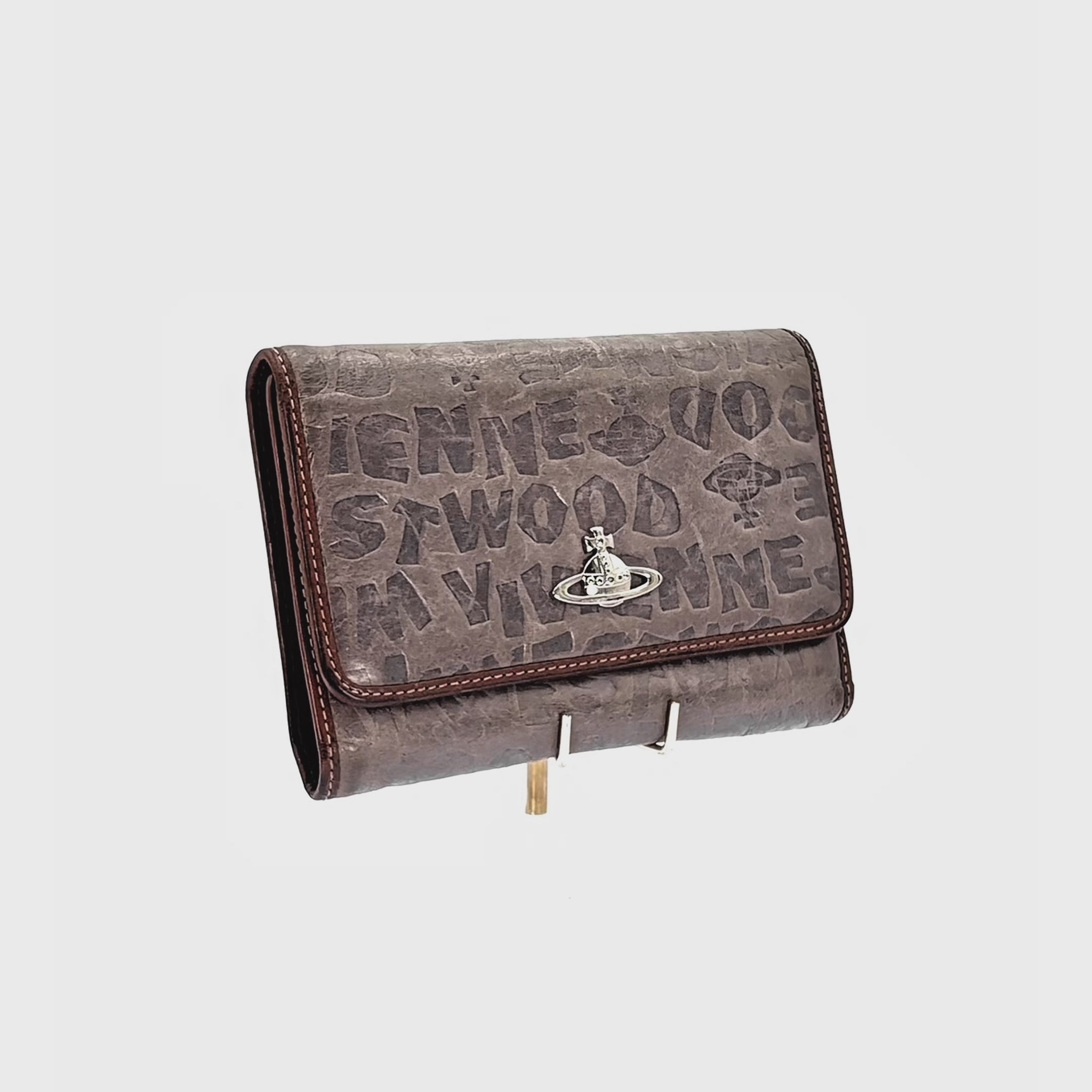Cartera Vivienne Westwood Embossed Logo Gris