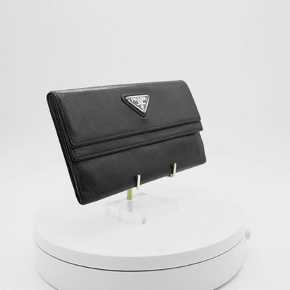 Cartera Prada Saffiano Leather Wallet Black