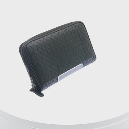 Cartera Bottega Veneta Intrecciato Zip Around Black