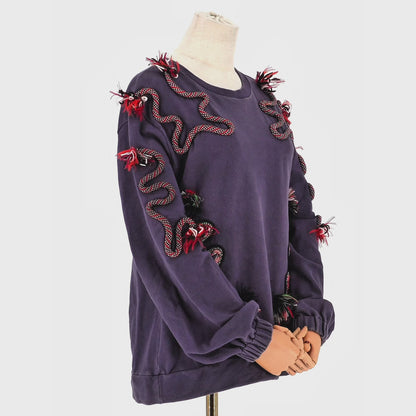 Sudadera Stella McCartney Snake Bordado Azul Marino