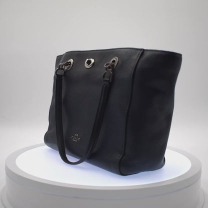 Tote Coach Leather with Chain Handles