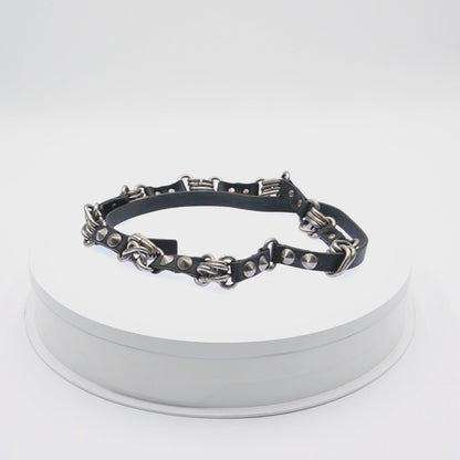 Cinturón Rick Owens Cinturón Multi Ring de Piel con Estoperoles