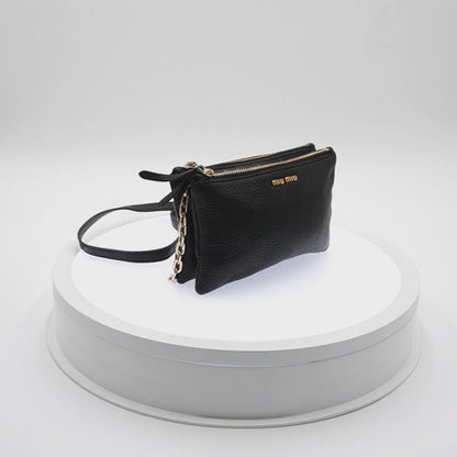 Miu Miu Bolsa Madras Leather Crossbody
