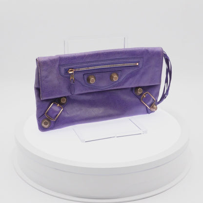 Bolsa  Clutch Envelope Balenciaga Bolsa Purple Leather Giant 21