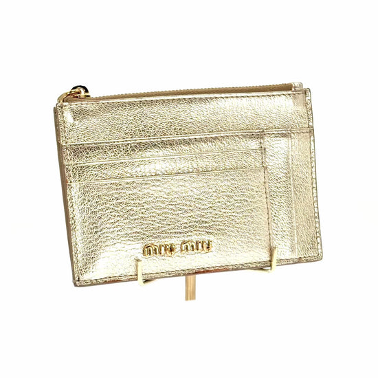 Tarjetero Miu Miu Dorado