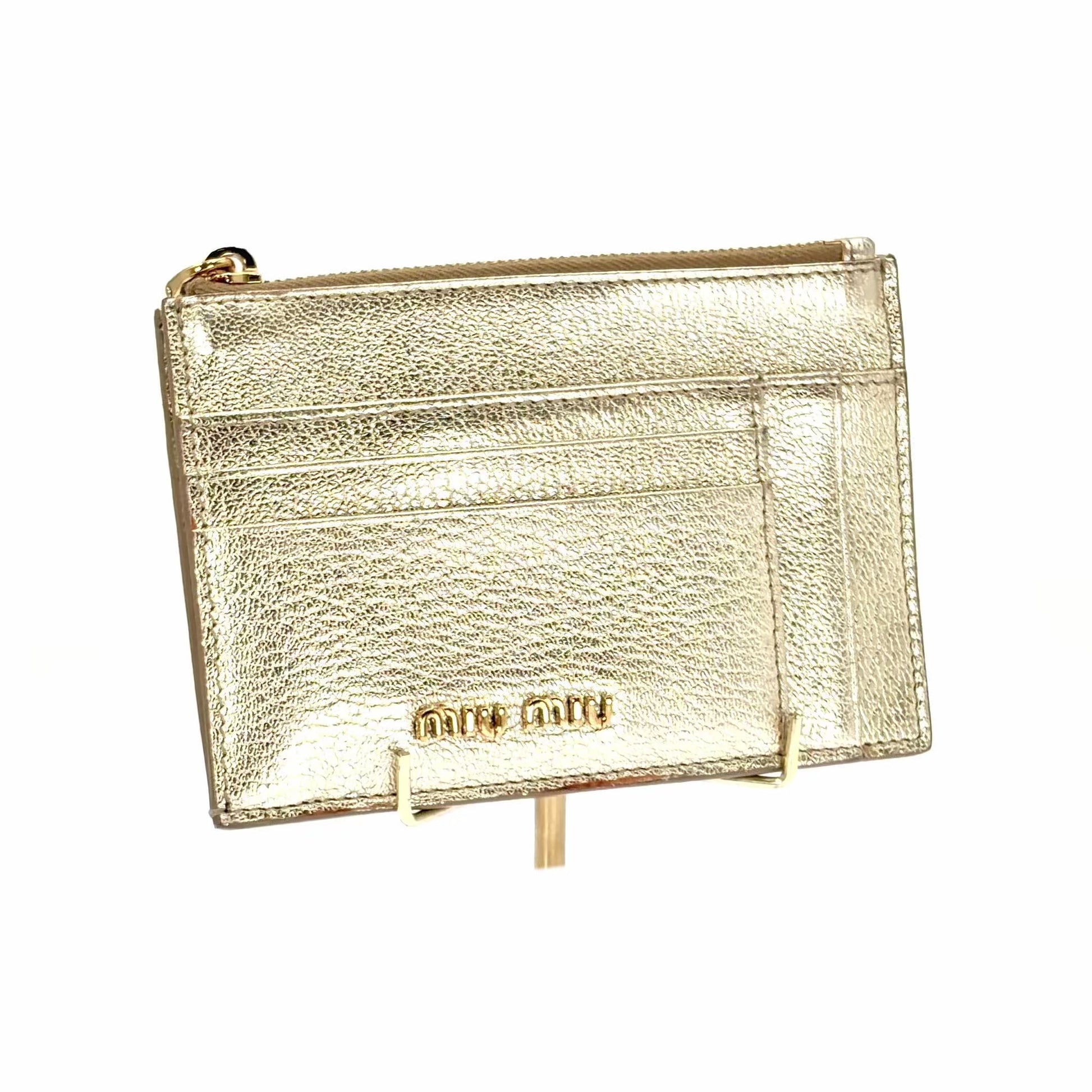 Tarjetero Miu Miu Dorado