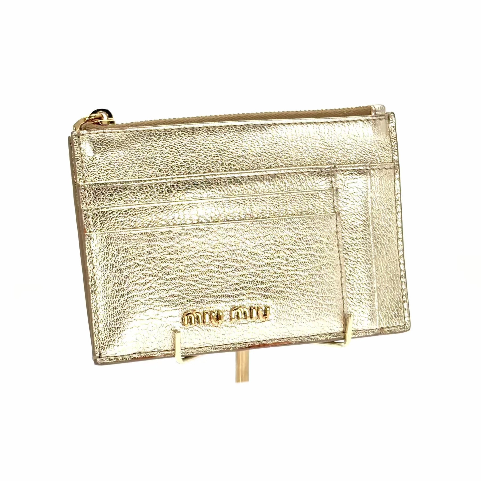 Tarjetero Miu Miu Dorado
