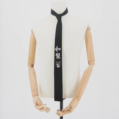 Yohji Yamamoto Corbata Embroidered Dog Kanji Black