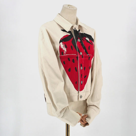Chamarra JW Anderson Strawberry Print Cream