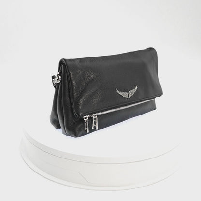 Zadig & Voltaire Bolsa Rock Clutch Grained Leather Black