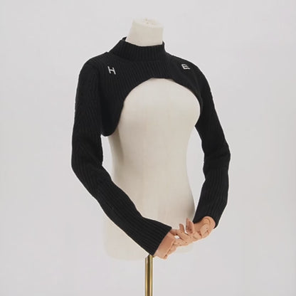 Suéter Heliot Emil Open Waist Cropped Knit Black