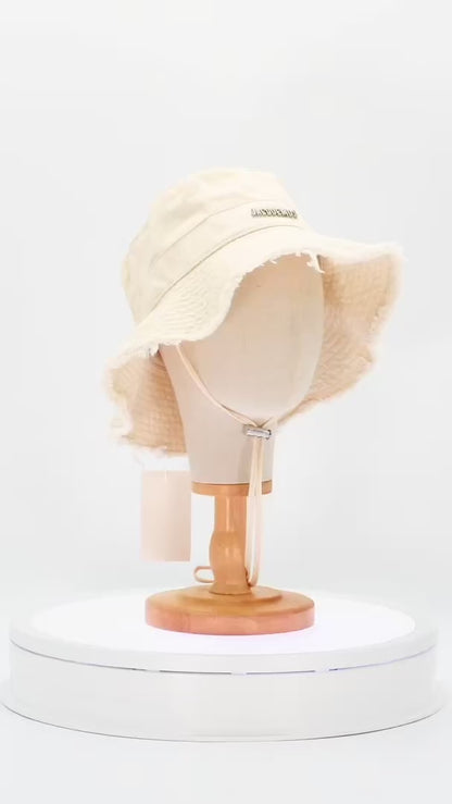 Bucket Hat Jacquemus Le bob Artichaut Crema Distressed