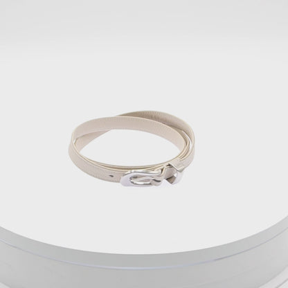 Our Legacy Cinturón 2 CM Leather Belt Beige