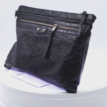 Bolsa Balenciaga Blue Motocross Classic Clip L Clutch Bag