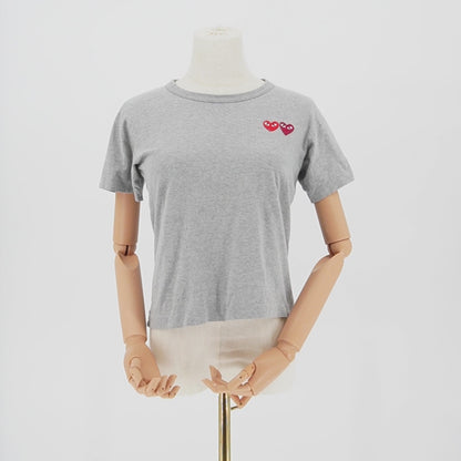 Playera Comme des Garçons Double Heart Logo Gris PLAY