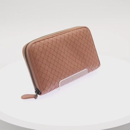 Cartera Bottega Veneta Intrecciato Zip Around Beige