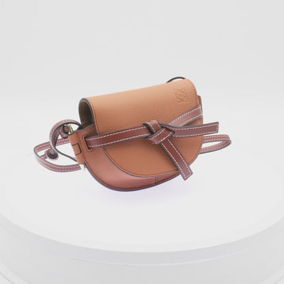 Loewe Caramel Brown Leather Mini Gate Crossbody Bag