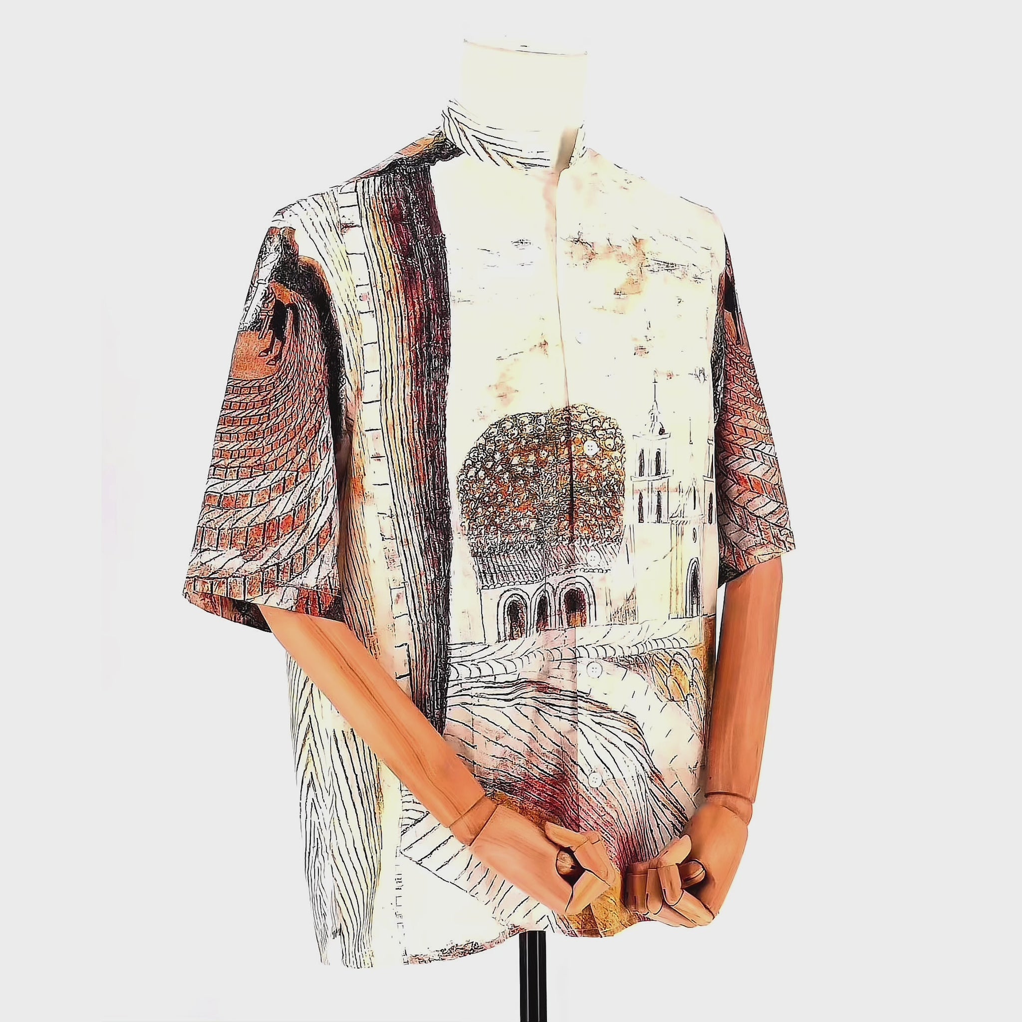 Camisa Lemaire Paisaje Arquitectónico Multicolor