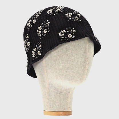 Gorro Atiissu Rhinestone Beanie Negro