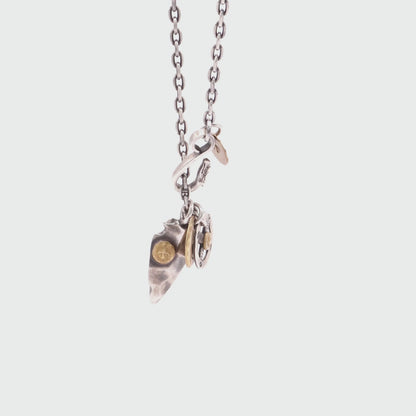 Collar Goro's Silver Arrowhead with 18k Gold Metal Wheel & Hook Chain