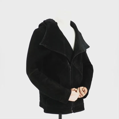 Chamarra Rick Owens Stooges Diagonal Zip Suede