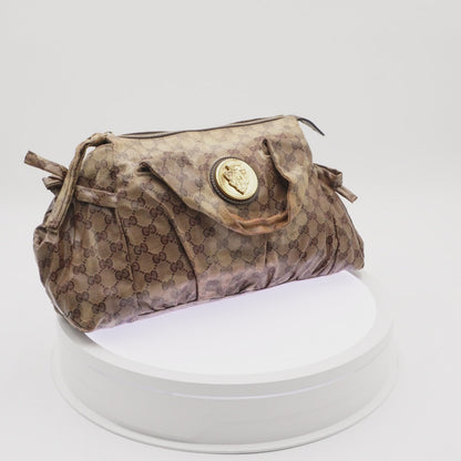 Bolsa Gucci Vintage Canvas Leather