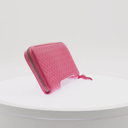 Cartera Bottega Veneta Intrecciato Zip Around Long Pink