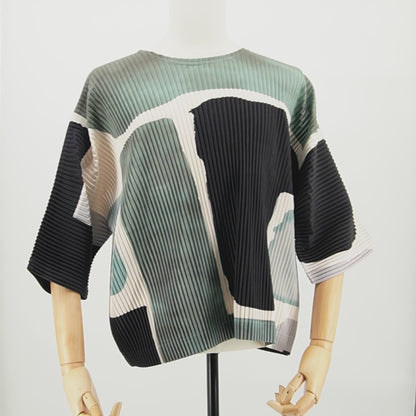 Playera Issey Miyake Pleated Abstract Block