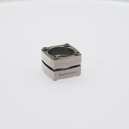 Balenciaga Anillo Silver Gear Plate