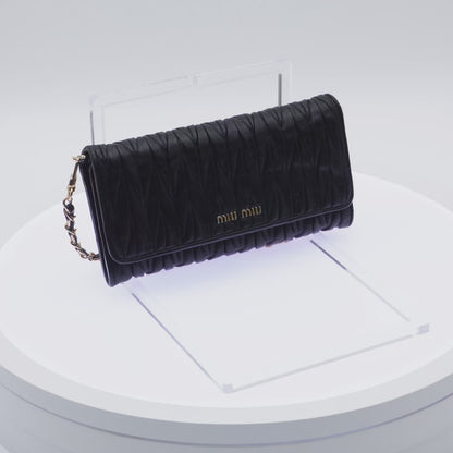 Clutch Miu Miu  Matelassé Vitello Leather Wallet on Chain