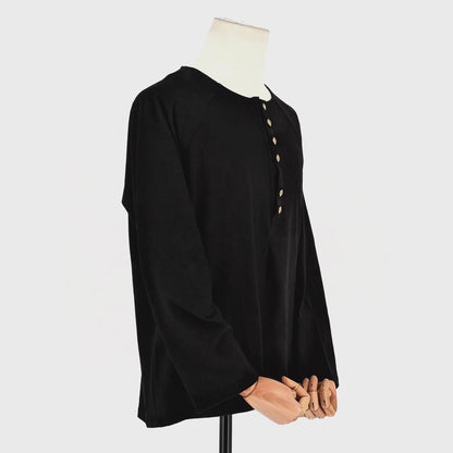 Playera Yohji Yamamoto Henley Negro
