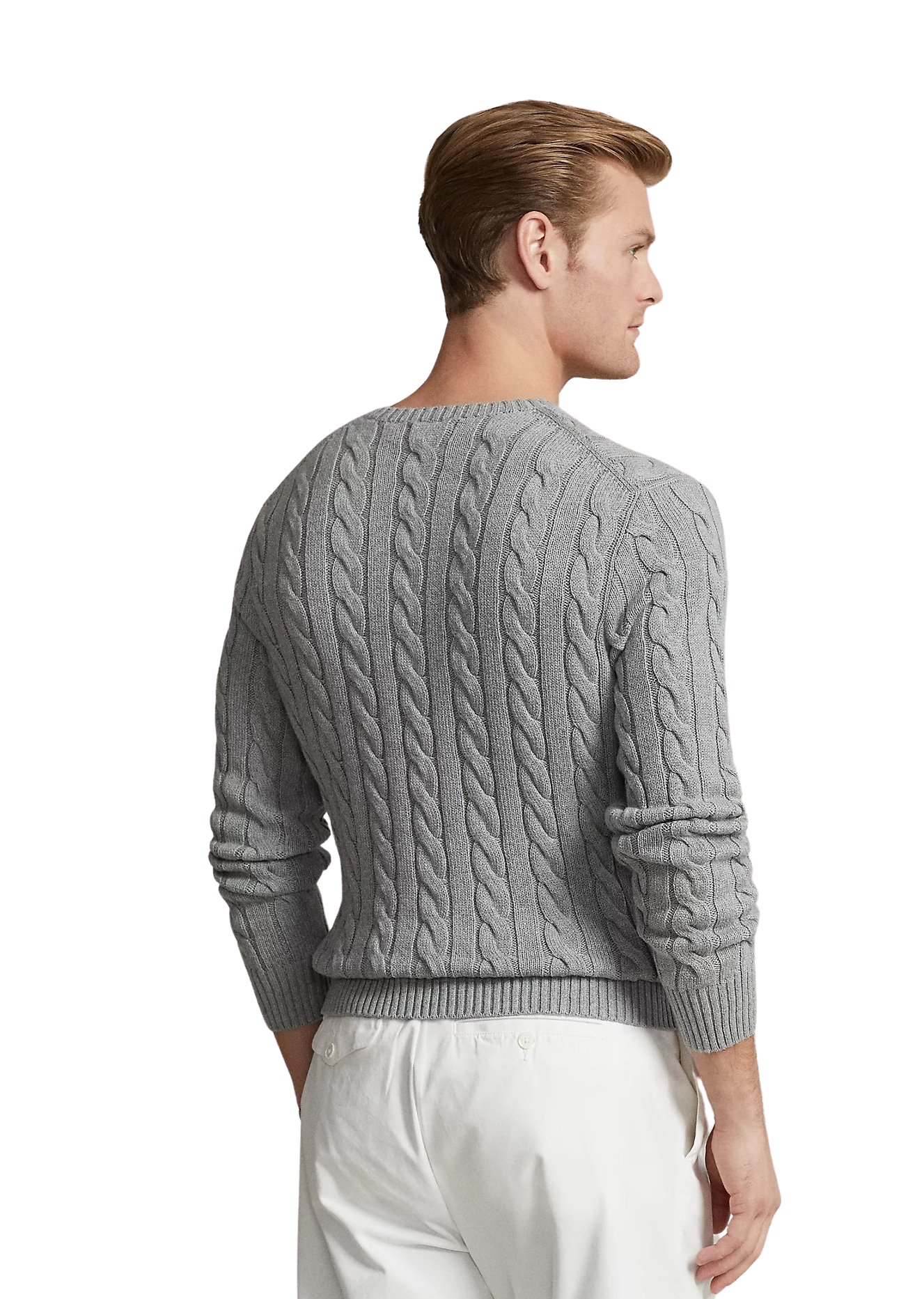 Sueter Cable-Knit Gris
