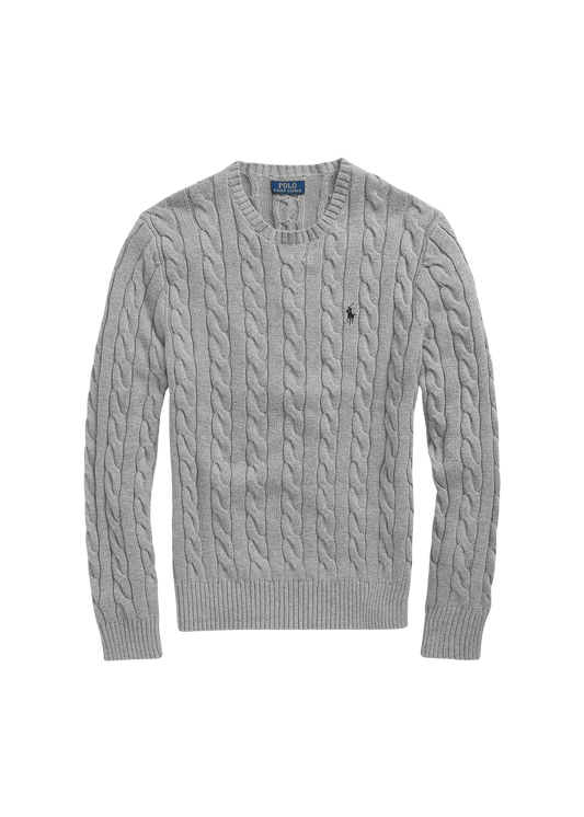 Sueter Cable-Knit Gris