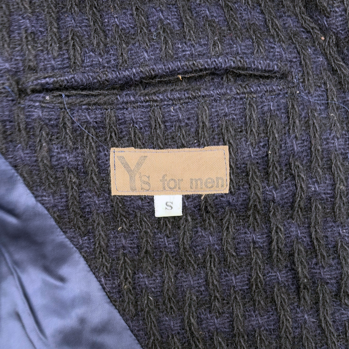 Saco Y's for Men Peak Lapel Knit Navy