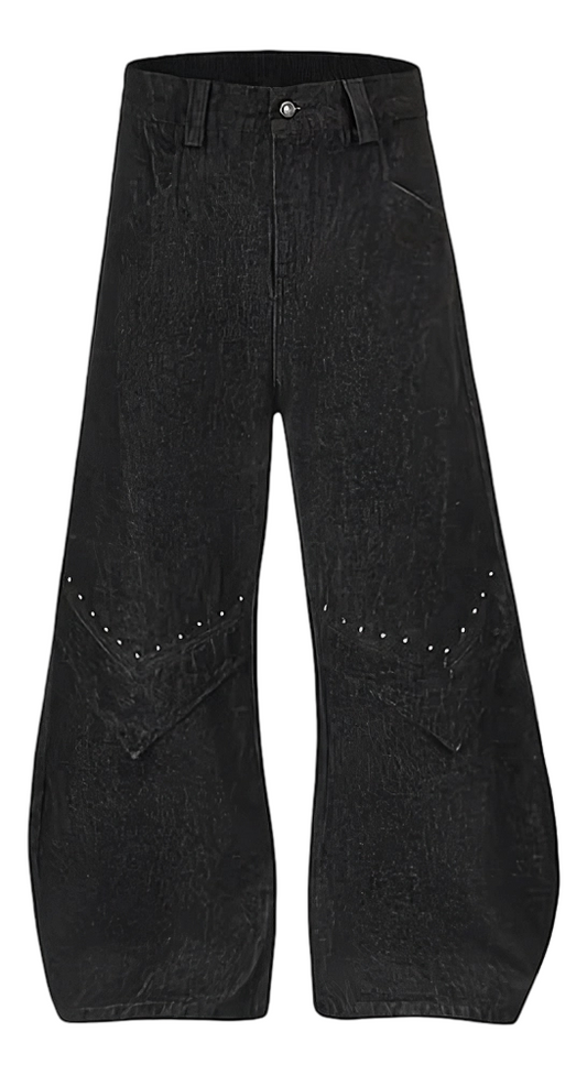 Pantalón Deconstructed Rivet Scimitar Jeans Negro Nice
