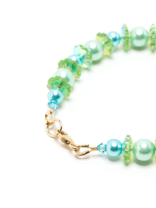 flower bead glass pearl bracelet