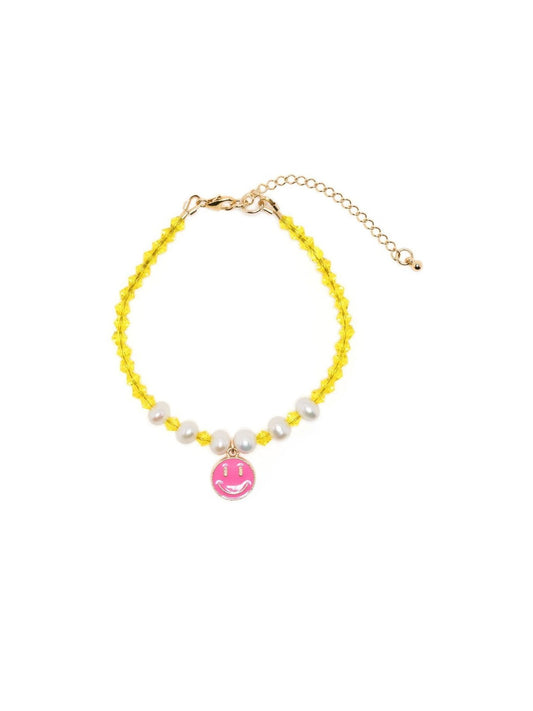 pearl crystal charm bracelet